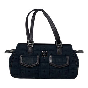 MCM Monogram Visetos Nylon with Leather Trim Shoulder bag